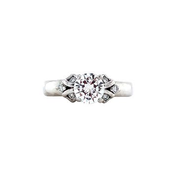 Platina ring met diamant 850, Verzenden, Zo goed als nieuw