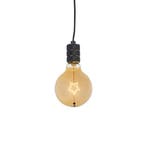 Kerst hanglamp zwart met stekker incl. LED amber glas ster, Verzenden, Nieuw, Design
