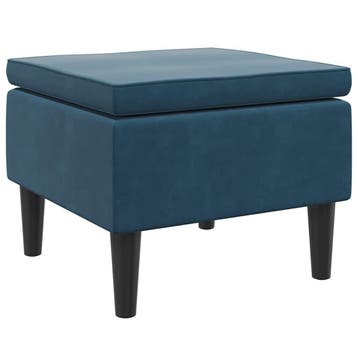 Hocker Blauw Luxe Stof - 34% Korting, Huis en Inrichting, Ophalen of Verzenden, Zo goed als nieuw, Hout