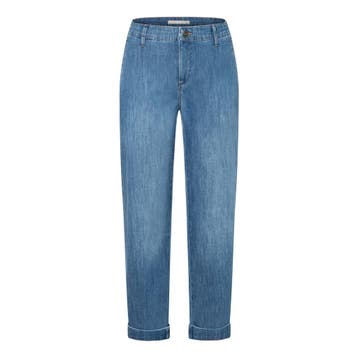 MAC • blauwe Chino turn up jeans • 36, MAC, Verzenden, Nieuw, Blauw