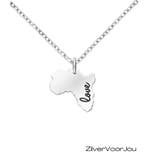 925 Zilveren Love Afrika ketting, Verzenden, Nieuw, Zilver
