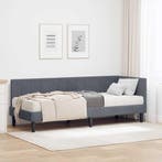 vidaXL Hoekbedframe met Matras met hoofdeinde 2 pcs Grijs, Verzenden, Nieuw, Grijs, Stof