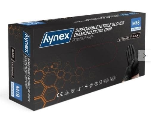 Hynex Diamond Extra Grip Nitrile PF 8,0 gr -Black – 50 box, Zakelijke goederen, Partijgoederen en Retail | Verpakking en Verzending