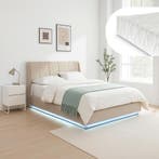 Tweepersoonsbed Tröstiar met matras en LED 160x200 cm beige, Verzenden, Nieuw