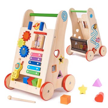 6-in-1 Educatieve Houten Loopwagen – Activiteiten, Ophalen of Verzenden, Nieuw