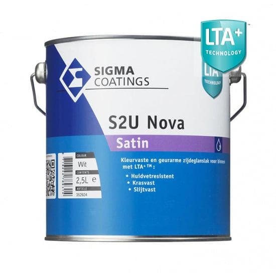 Sigma S2U Nova Satin - RAL 7021 - 1 liter (LAKVERF), Doe-het-zelf en Verbouw, Verf, Beits en Lak, Lak, Overige kleuren, Nieuw