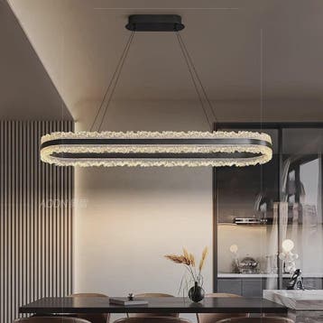 Moderne Ovalen Kristallen Plafondlamp - Hanglamp voor Eetkam, Verzenden, Nieuw