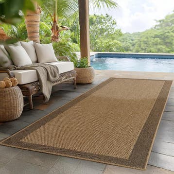 Buitenkleed | Timber | Kader | Beige | 80x150 cm, Verzenden, Nieuw