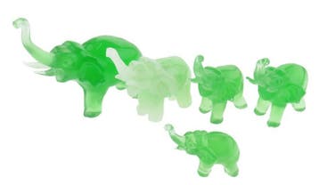 Miniatuur olifanten van persglas - set van 5, Verzenden, Gebruikt