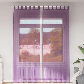 vidaXL Gordijnen met lussen 2 st 140x260 cm paars, Verzenden, Nieuw, Paars
