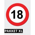Verkeersbord  18 jaar versiering pakket XL - 18 jaar versi.., Hobby en Vrije tijd, Feestartikelen, Ophalen of Verzenden, Nieuw
