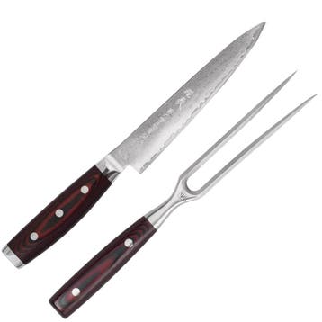 Yaxell Super Gou Trancheerset – Giftset – 2-delig – Vl, Huis en Inrichting, Ophalen of Verzenden, Nieuw, Overige materialen, Bestekset