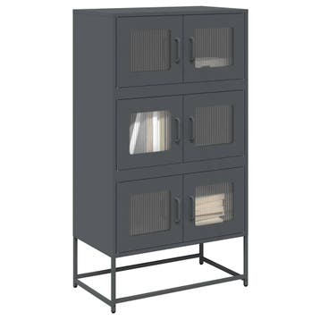 vidaXL buffetkast 68x39x123 cm staal antracietkleurig, Huis en Inrichting, Kasten | Buffetkasten, Verzenden, Nieuw, Metaal