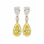 Oorbellen - 14 karaat Geel goud - 8.41ct. tw. Geel Diamant, Sieraden, Tassen en Uiterlijk, Oorbellen, Nieuw