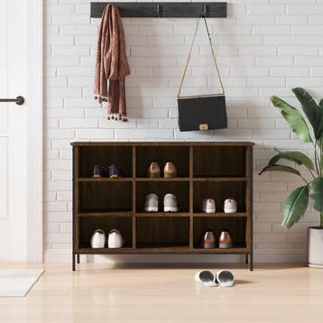 vidaXL Schoenenkast 100x35x70 cm bewerkt hout bruin, Verzenden, Nieuw
