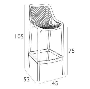 Barkruk Buiten - 75 cm - Air - Zwart - Siesta, Verzenden, Nieuw
