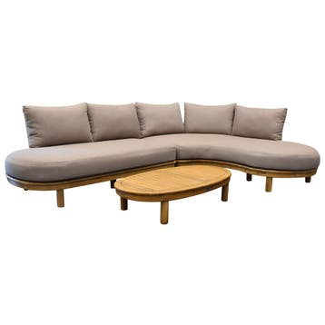 Eleganza organische hoek loungeset 3 delig hardhout, Ophalen of Verzenden, Nieuw, Hardhout