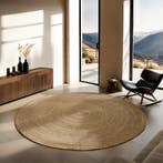 Handgeweven tapijt Glim van jute, boho-stijl, rond - Ø 200 c, Verzenden, Nieuw