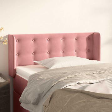 vidaXL Hoofdbord met randen 83x16x78/88 cm fluweel roze, Verzenden, Nieuw, Stof