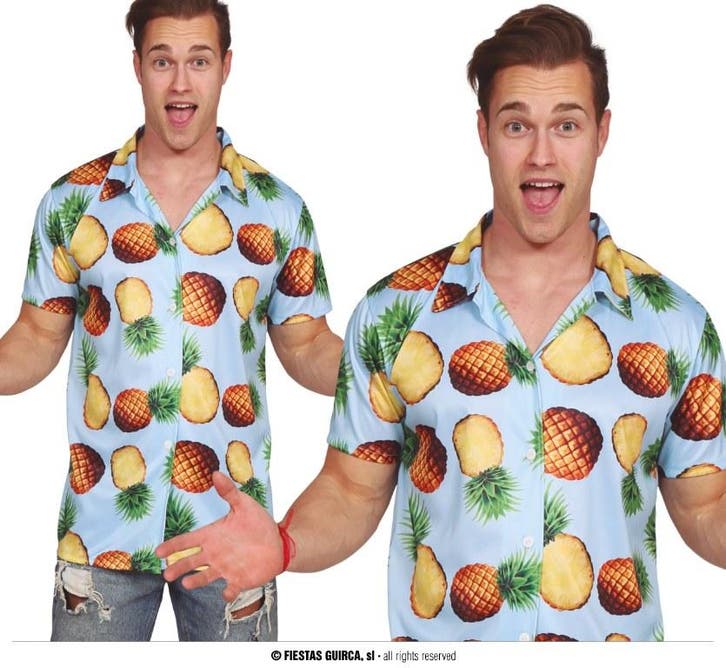 Club Tropicana Ananas Hawaii Blouse | Toppers Blouse - L, Kleding | Dames, Carnavalskleding en Feestkleding, Verzenden