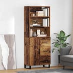 vidaXL buffetkast met lade 2 pcs Oudhout Bewerkt hout, Huis en Inrichting, Kasten | Buffetkasten, Minder dan 50 cm, Verzenden