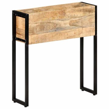 vidaXL Plantenbak 60x20x68 cm ruw mangohout, Verzenden, Minder dan 60 cm, Nieuw, 60 cm of meer