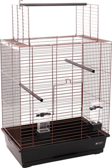 Vogelkooi Flamingo Halura Koper/Zwart – Parkietenkooi met., Verzenden, Nieuw, Overige materialen, Vogelkooi