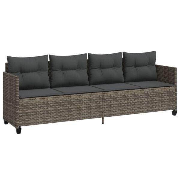 Ligbed Poly Rattan Grijs | Retourdeal 35% Korting, Tuin en Terras, Ligbedden, Zo goed als nieuw, Wicker, Ophalen of Verzenden