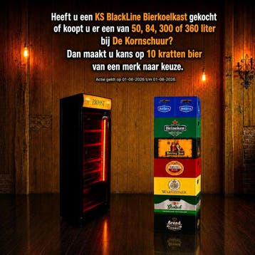 Hertog Jan Bier Koelkast met glasdeur KS BlackLine+, Witgoed en Apparatuur, Koelkasten en IJskasten, Zonder vriesvak, 200 liter of meer