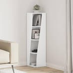 vidaXL Hoekkast Hoogglans wit 27,5x27x102cm Bewerkt hout, Verzenden, Nieuw