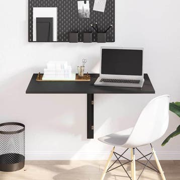 vidaXL Wandtafel inklapbaar 100x60x56 cm bewerkt hout zwart, Verzenden, Nieuw