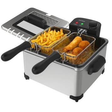 Frituurpan - 5 Liter - 3 Manden - Friteuse, Verzenden, Zo goed als nieuw, Duo-friteuse