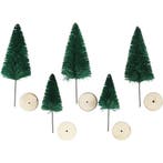 Kerstbomen, H: 40+60 mm, groen, 5 stuk/ 1 doos, Nieuw