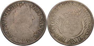 1/2 Écu aux palmes 1693, Frankreich Ludwig Xiv 1643-1715, Verzenden