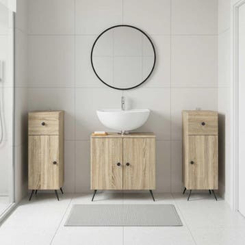 vidaXL 3-delige badkamerkast set BREDA 3 st Sonoma Eiken, Verzenden, Nieuw