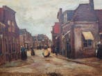Max Alexander Alandt (1875-1930) - Schevenings straatje met, Antiek en Kunst
