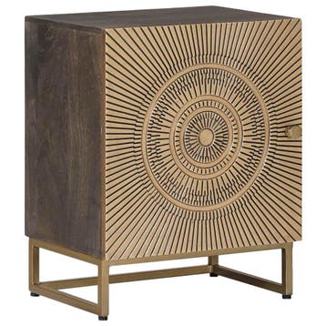 vidaXL Handgemaakt nachtkastje Koffiebruin 40 x 30 x 50 cm, Minder dan 45 cm, Verzenden, Nieuw, Minder dan 55 cm