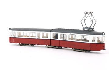 Lima H0 - Modeltram (1) - Gelede tram, rood/wit, lijn 1, Nieuw