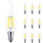 Voordeelpak 10x LED Lamp E14 Kaars Filament Gebogen Flame, Led-lamp, Soft of Flame, E14 (klein), Nieuw