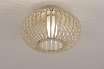 Rietveld Plafondlampen - Beige, Zand - Glas, Metaal, Huis en Inrichting, Lampen | Plafondlampen, Verzenden, Nieuw