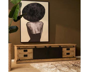 Starfurn Tv meubel Fresno Mangohout – Naturel – 200x45x50 cm, Ophalen of Verzenden, Nieuw