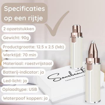 Wenkbrauw Trimmer - Gezichtsontharing Dames - Gezichtshaar, Sieraden, Tassen en Uiterlijk, Uiterlijk | Gezichtsverzorging, Ophalen of Verzenden