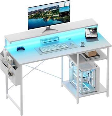 Bureau - Computertafel - Computerbureau - 120x48 cm - Wit, Verzenden, Zo goed als nieuw
