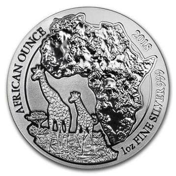 Rwanda / Ruanda African Giraffe 1 oz 2018 (capsule), Verzenden, Overige landen, Losse munt, Zilver