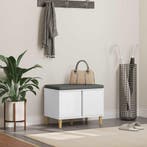 vidaXL Halbank Wit 60 x 38 x 46 cm Bewerkt hout en stof, Verzenden, Nieuw