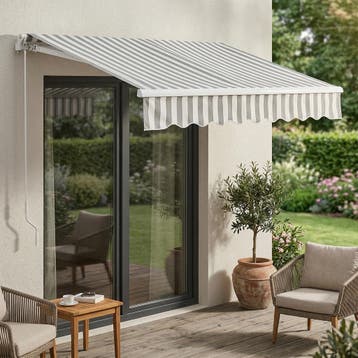 Zonnescherm Bitonto luifel handbediend met knikarm 250x200 c, Tuin en Terras, Zonneschermen, Verzenden, Nieuw
