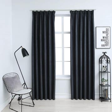 vidaXL Gordijnen verduisterend met haken 2 st 140x245 cm, Verzenden, Nieuw