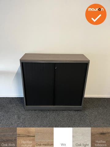 Roldeurkast - Ahrend - 110x120x45cm - Antracietgrijs met zwa, Werkplek, Ophalen of Verzenden, Gebruikt, Kast