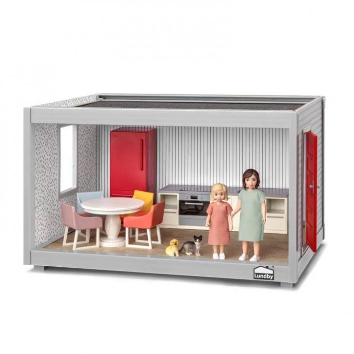 Lundby Room poppenhuis startkit met meubels en 4 speelfig..., Kinderen en Baby's, Speelgoed | Overig, Nieuw, Ophalen of Verzenden