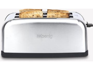 H. Koenig TOAS28 - Long Slot Broodrooster - 4 Boterhammen -, Witgoed en Apparatuur, Broodroosters, Verzenden, Zo goed als nieuw
